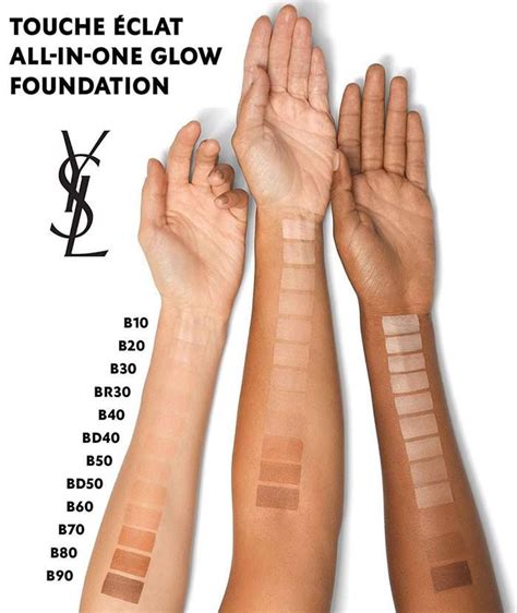 ysl touche eclat foundation colour guide|touche eclat foundation shades.